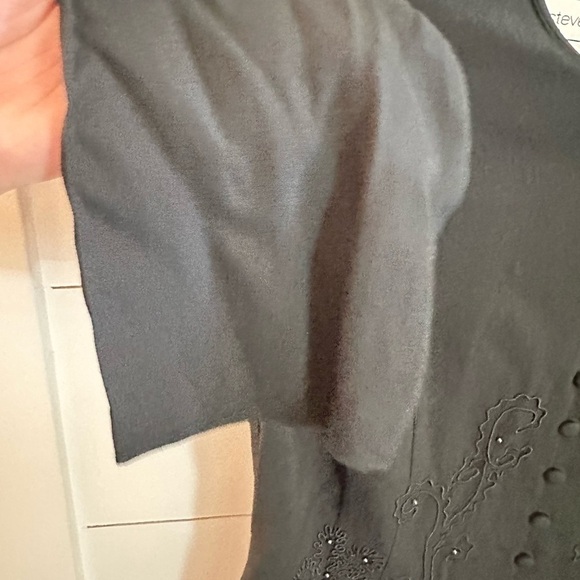 Y2K Vintage Valerie Stevens pleated grandmacore midi green rayon dress 12 - Picture 5 of 11